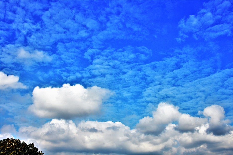 Veel Blauw Met Opkomende Stapelwolken