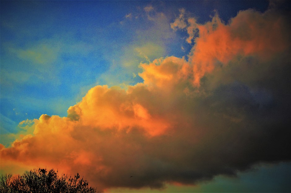 Wolkenband Bij Zonsondergang