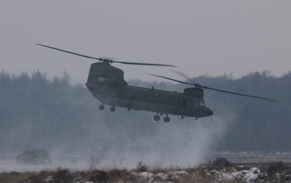 20190123 tijdens een oefening.met Duitse en Nederlandse helicopters op de hei bij Ede, kwamen er whiteouts voor door de sneeuw