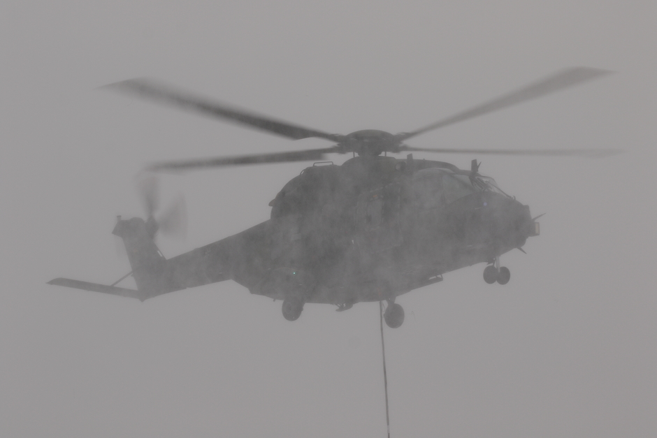 20190123 tijdens een oefening met Duitse en Nederlandse helicopters op de hei bij Ede, kwamen er 'whiteouts' voor door de sneeuw