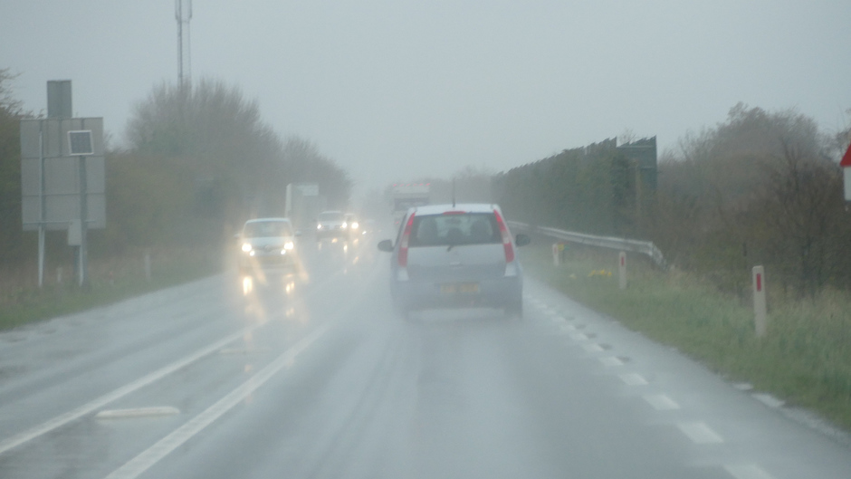 Wegregenen op de N206 Noordwijkerhout