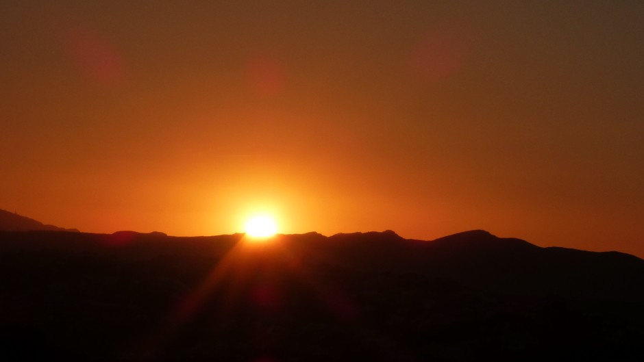 zonsondergang Costa Blanca circa 18:55 uur