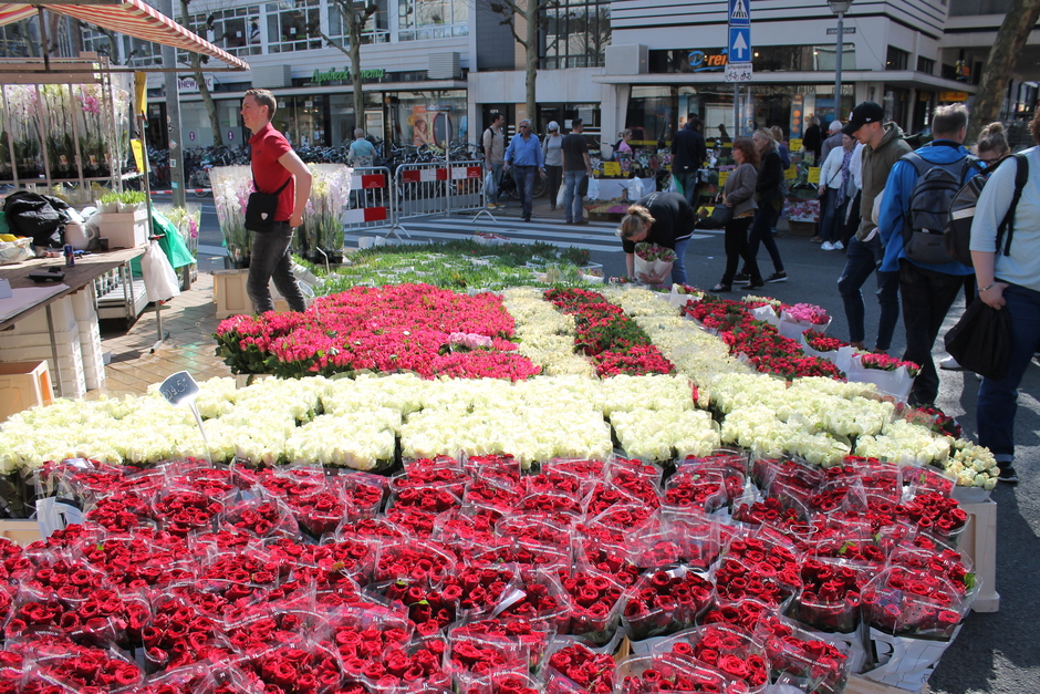 Een zonnige Goede Vrijdag, en de traditionele bloemetjesmarkt in Groningen.