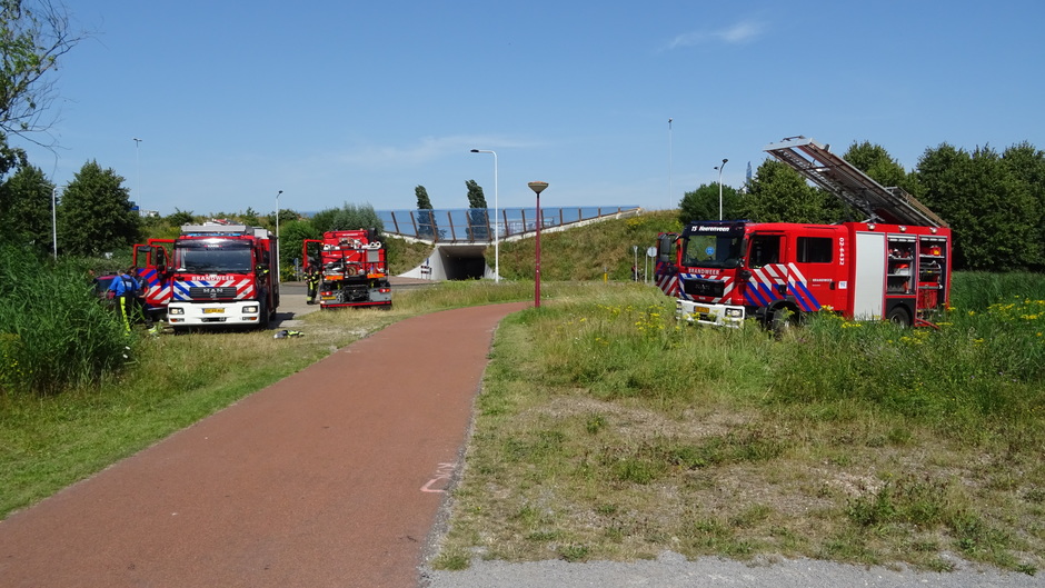 Een natuurbrand vanmiddag in Heerenveen