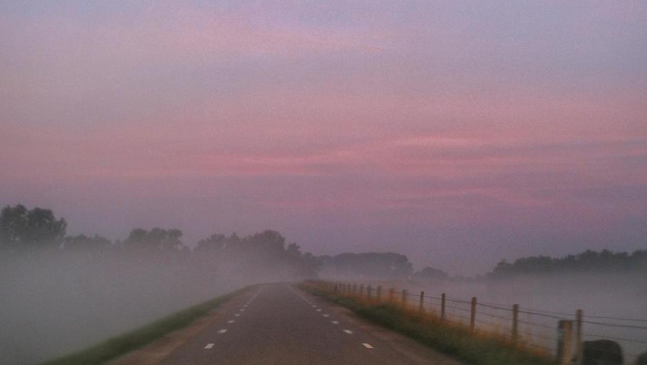 Mist en mooie kleuren vanmorgen
