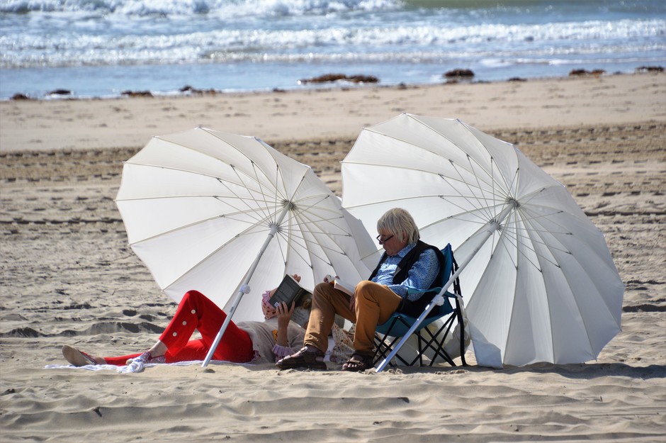 parasols op het strand