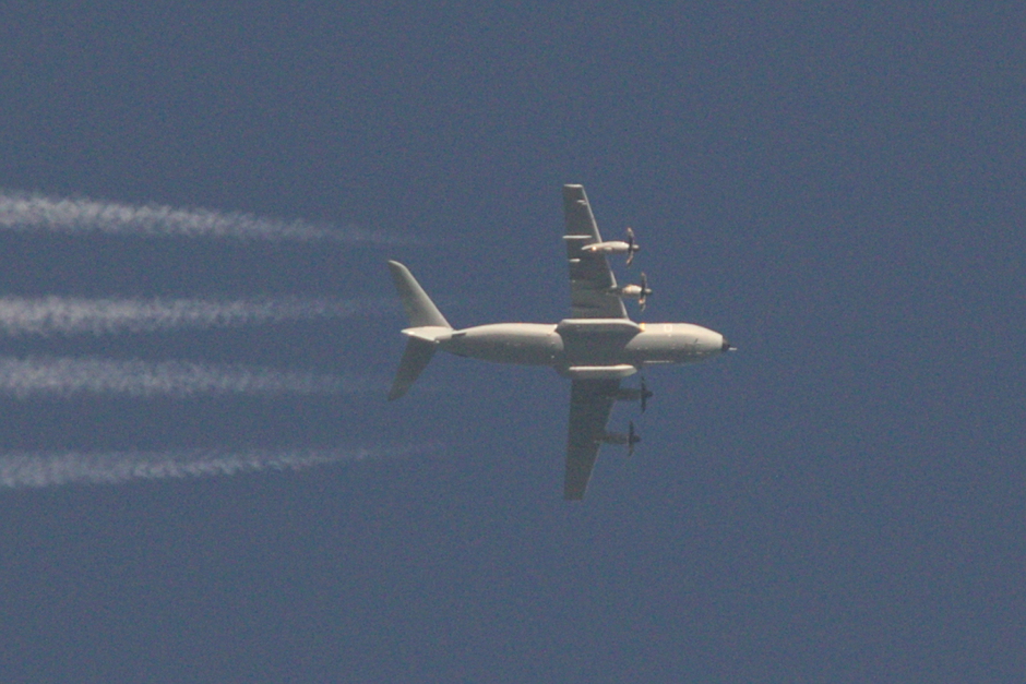 20200505 Een A400M transportvliegtuig van de Spaanse Luchtmacht boven Eindhoven, op ~10km hoogte