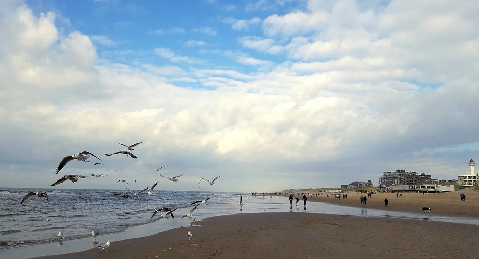 Prachtig weer aan het strand van Egmond aan Zee.