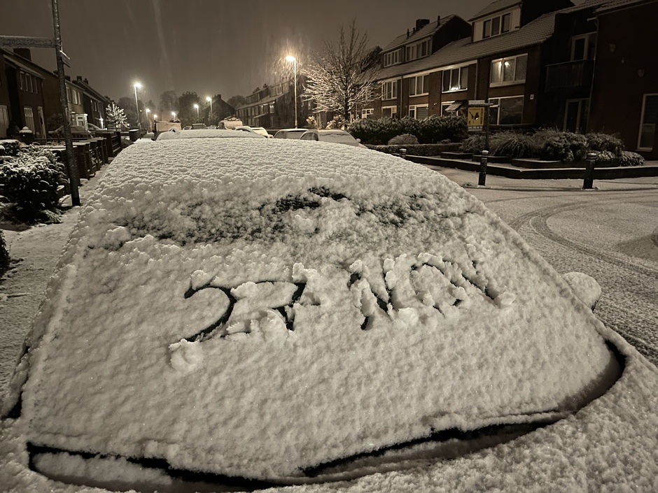 Sneeuw in Veldhoven, Noord-Brabant 