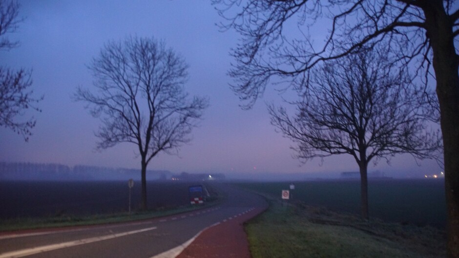 een mistige morgen 200 meter zicht 2 gr