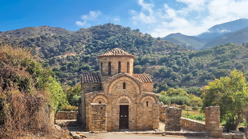 Kreta 29 graden gevoels temperatuur 33 graden pangia kerk  