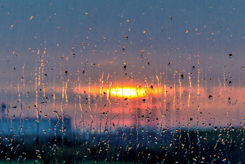 Morgenrood en regen