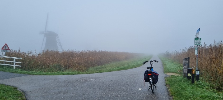 Mist heb ook de verlichting aan op fiets 