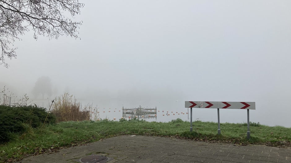 De Asterdplas in Breda in de mist.