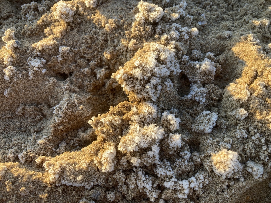 Bevroren zand vanochtend
