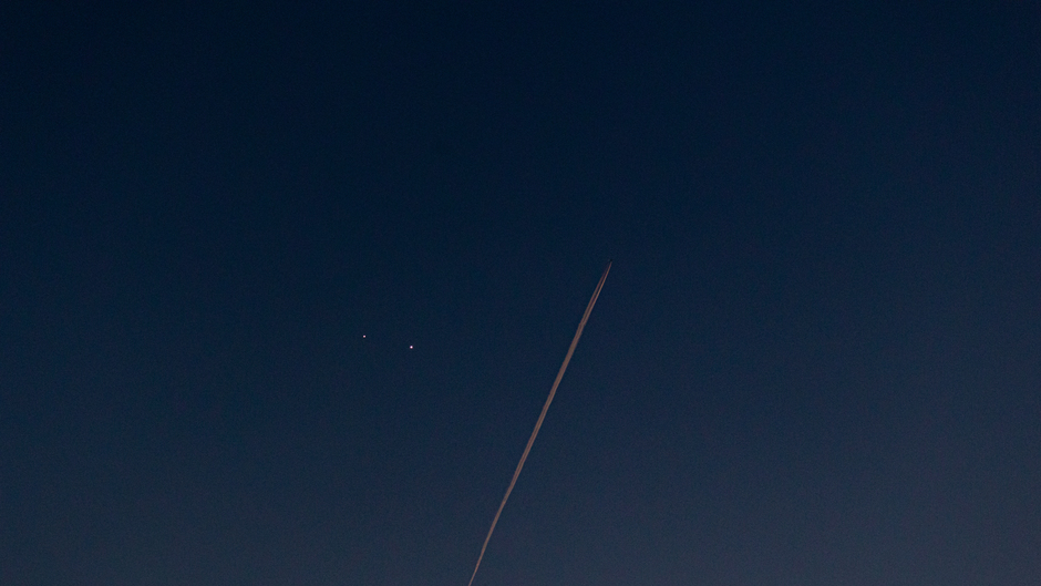 Venus & Jupiter boven Vlieland, 1 maart 18:56 