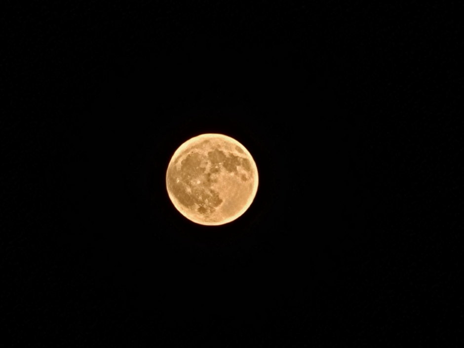Een bíjna volle maan .
