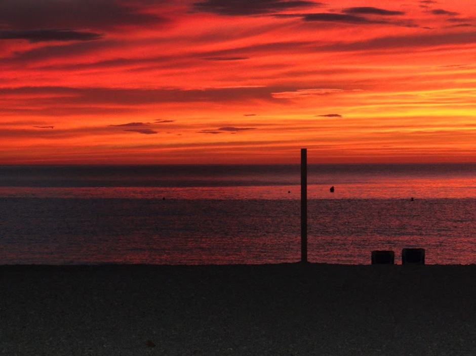 zonsopkomst aan de Middellandse zee bij Altea, Costa Blanca.
