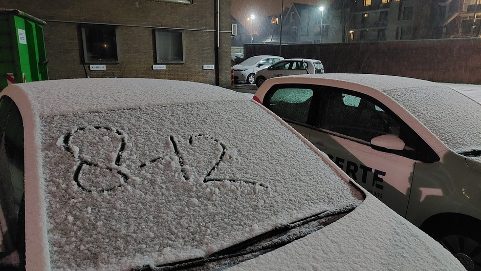 Sneeuw vanochtend Groningen 7.uur