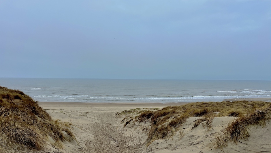 Mist boven zee, Texel.