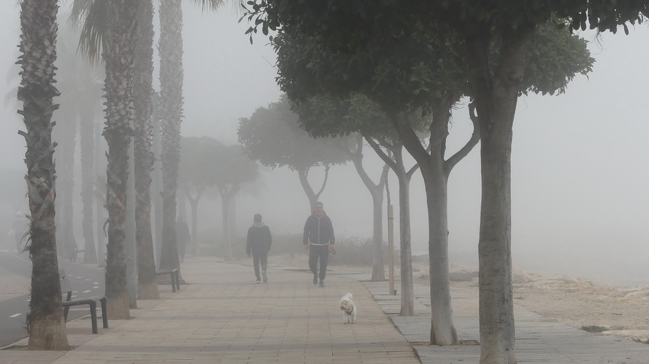Kleine wereld door hardnekkige dichte mist